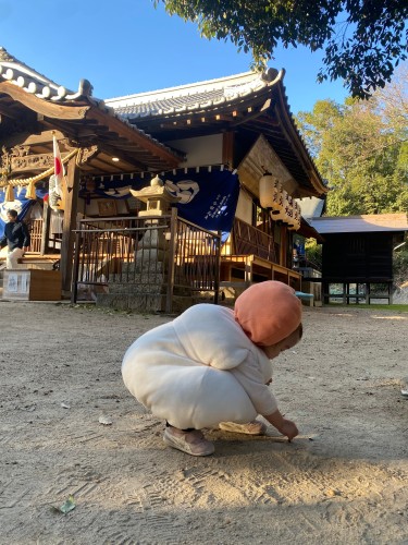 鏡餅ちゃんと初詣 | 岡山市　えまちさん